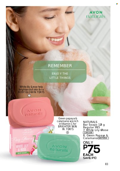 thumbnail - Avon offer  - 1.3.2023 - 31.3.2023 - Sales products - Avon, soap bar, soap, vitamin c. Page 83.