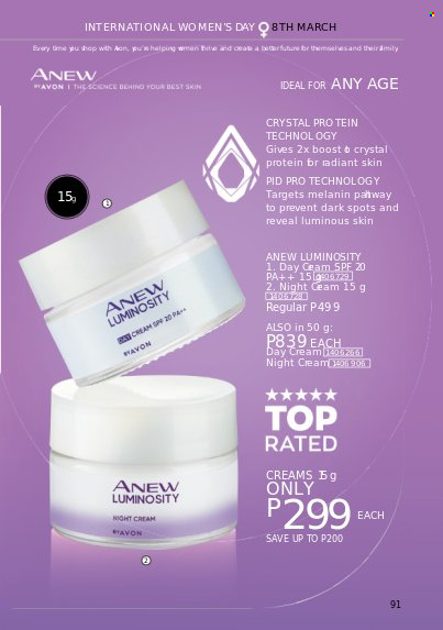 thumbnail - Avon offer  - 1.3.2023 - 31.3.2023 - Sales products - Avon, Anew, day cream, night cream. Page 91.
