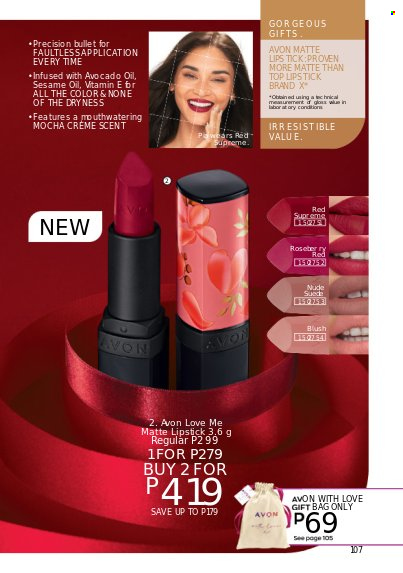 thumbnail - Avon offer  - 1.3.2023 - 31.3.2023 - Sales products - Avon, lipstick. Page 107.