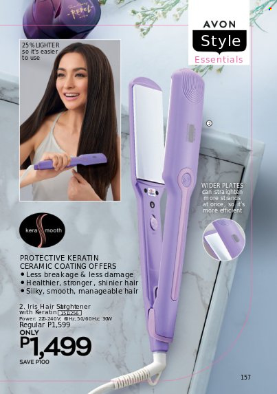 thumbnail - Avon offer  - 1.3.2023 - 31.3.2023 - Sales products - Avon, keratin, plate. Page 157.
