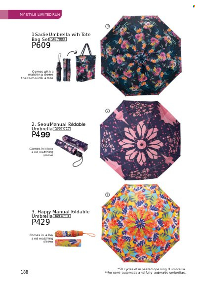 thumbnail - Avon offer  - 1.3.2023 - 31.3.2023 - Sales products - bag, tote, tote bag, umbrella. Page 188.