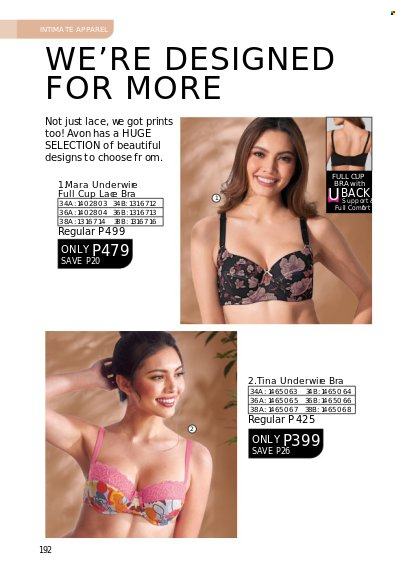 thumbnail - Avon offer  - 1.3.2023 - 31.3.2023 - Sales products - Avon, cup, bra. Page 192.