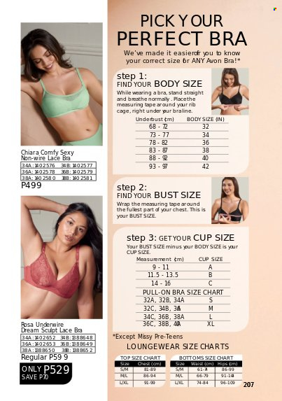 thumbnail - Avon offer  - 1.3.2023 - 31.3.2023 - Sales products - Avon, cup, loungewear, bra. Page 207.