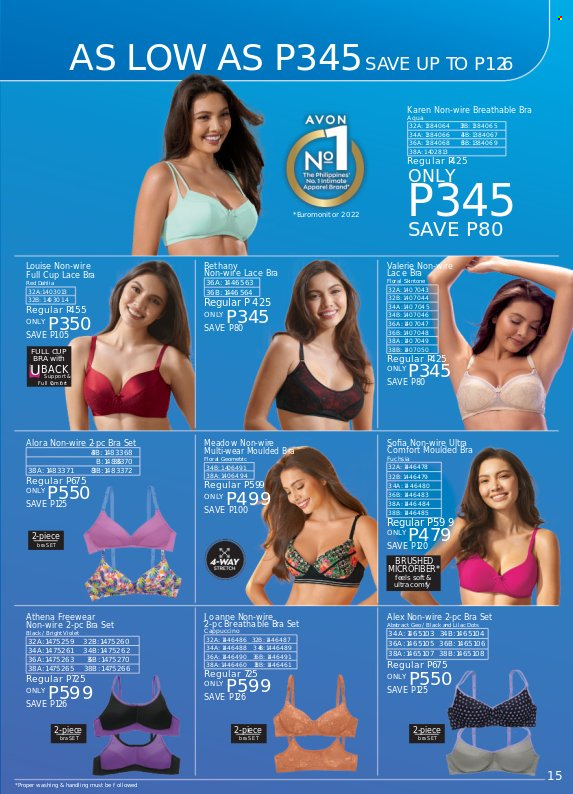 thumbnail - Avon offer  - 18.3.2023 - 31.3.2023 - Sales products - Avon, cup, bra. Page 15.