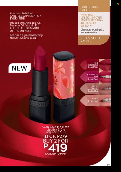 thumbnail - Avon offer  - 1.3.2023 - 31.3.2023 - Sales products - Avon, lipstick. Page 19.