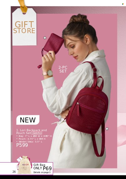 Avon offer  - 1.3.2023 - 31.3.2023 - Sales products - Avon, backpack. Page 26.