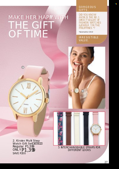 thumbnail - Avon offer  - 1.3.2023 - 31.3.2023 - Sales products - Avon, watch. Page 27.