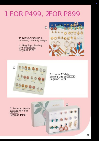 thumbnail - Avon offer  - 1.3.2023 - 31.3.2023 - Sales products - Avon, gift set, earrings. Page 29.