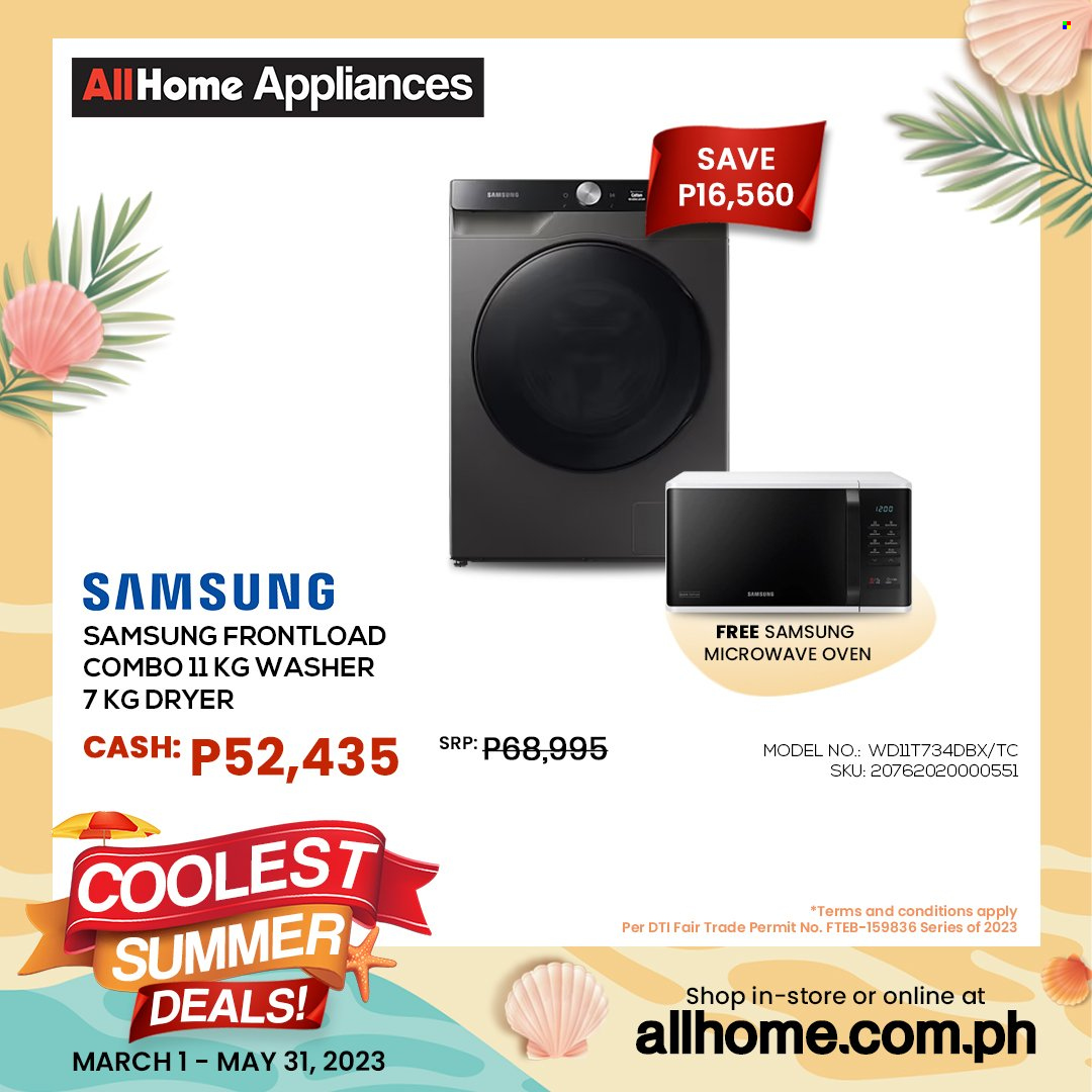 thumbnail - AllHome offer  - 1.3.2023 - 31.5.2023 - Sales products - Samsung, oven, microwave, washing machine. Page 7.