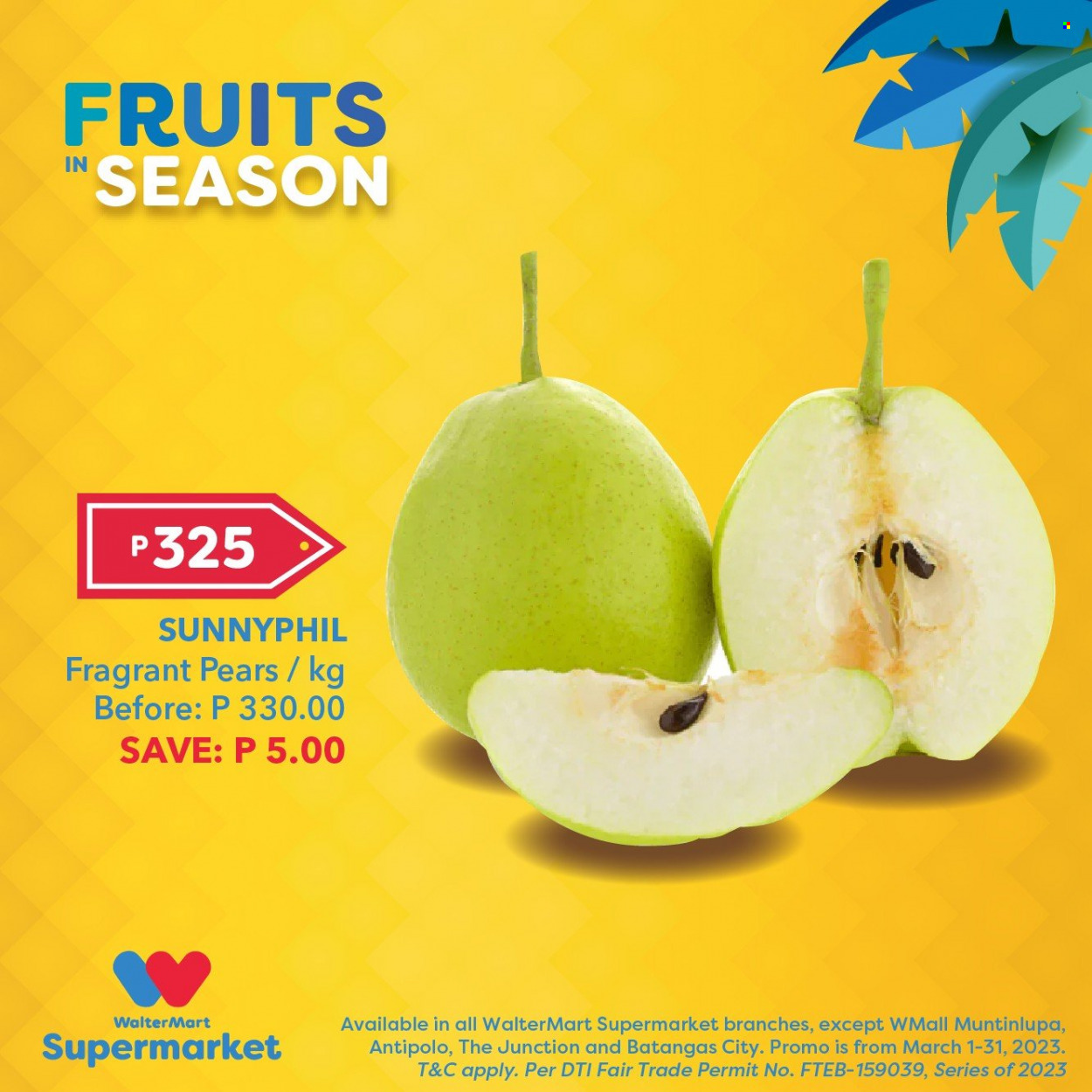Walter Mart offer  - 1.3.2023 - 31.3.2023 - Sales products - pears. Page 3.