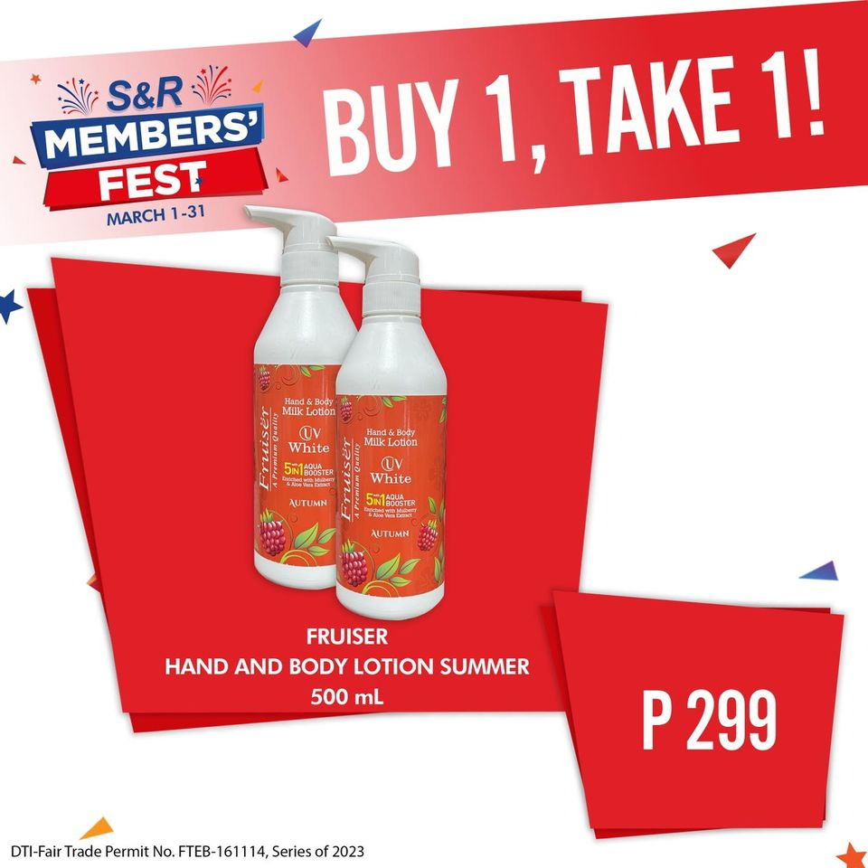 thumbnail - S&R Membership Shopping offer  - 1.3.2023 - 31.3.2023 - Sales products - body lotion, body milk. Page 45.