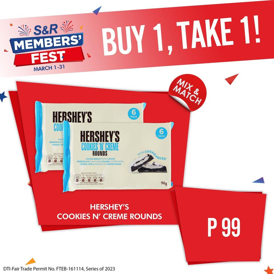 S&R Membership Shopping offer  - 1.3.2023 - 31.3.2023 - Sales products - Hershey's, cookies, biscuit, cocoa. Page 35.
