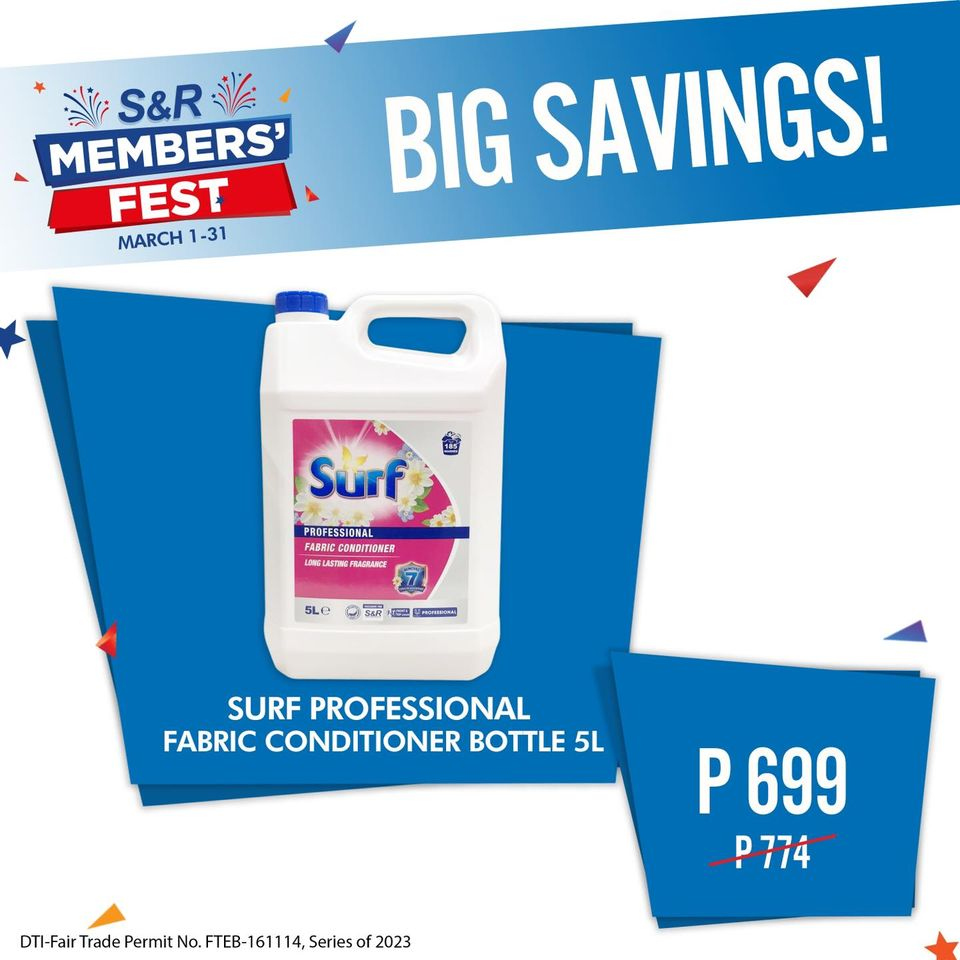thumbnail - S&R Membership Shopping offer  - 1.3.2023 - 31.3.2023 - Sales products - Surf, fragrance. Page 34.