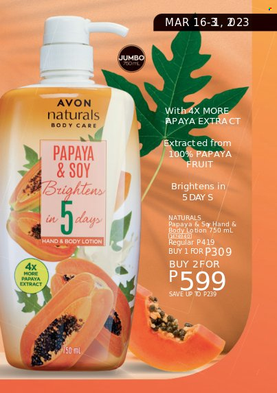 thumbnail - Avon offer  - 16.3.2023 - 31.3.2023 - Sales products - Avon, body lotion. Page 9.