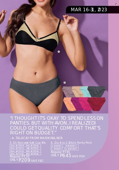 thumbnail - Avon offer  - 16.3.2023 - 31.3.2023 - Sales products - Avon, cup, bikini, bra, panties. Page 25.
