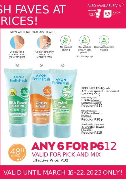 Avon offer  - 16.3.2023 - 22.3.2023 - Sales products - Avon, serum, anti-perspirant, deodorant, cap. Page 5.