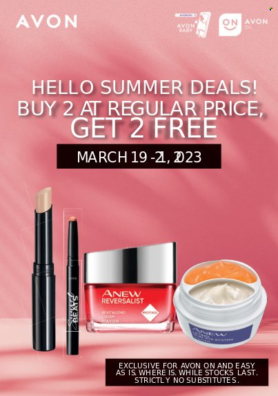 Avon offer  - 19.3.2023 - 21.3.2023 - Sales products - Avon, Anew. Page 1.
