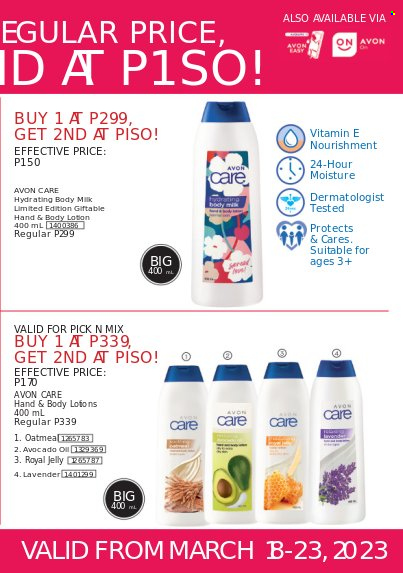 Avon offer  - 18.3.2023 - 23.3.2023 - Sales products - Avon, royal jelly, body lotion, body milk. Page 5.