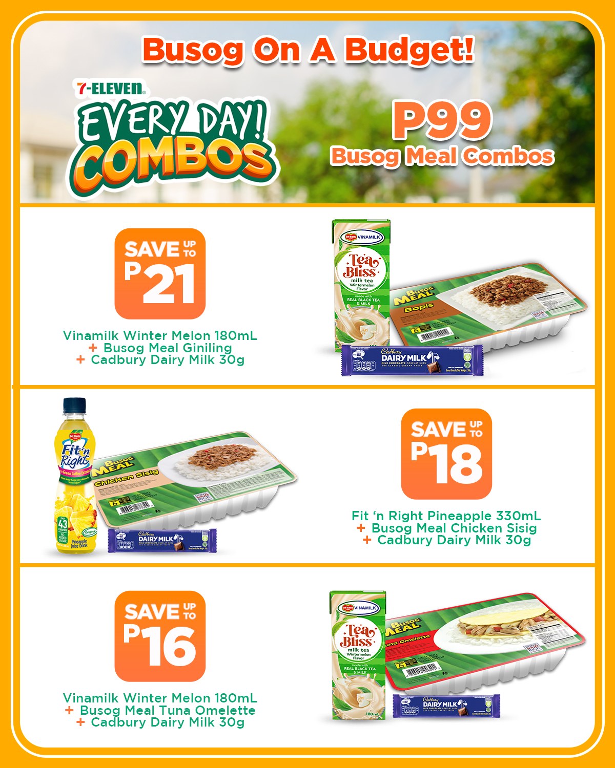 7 Eleven offer  - Sales products - pineapple, tuna, milk chocolate, chocolate, Cadbury, Dairy Milk, chicken, melons. Page 1.