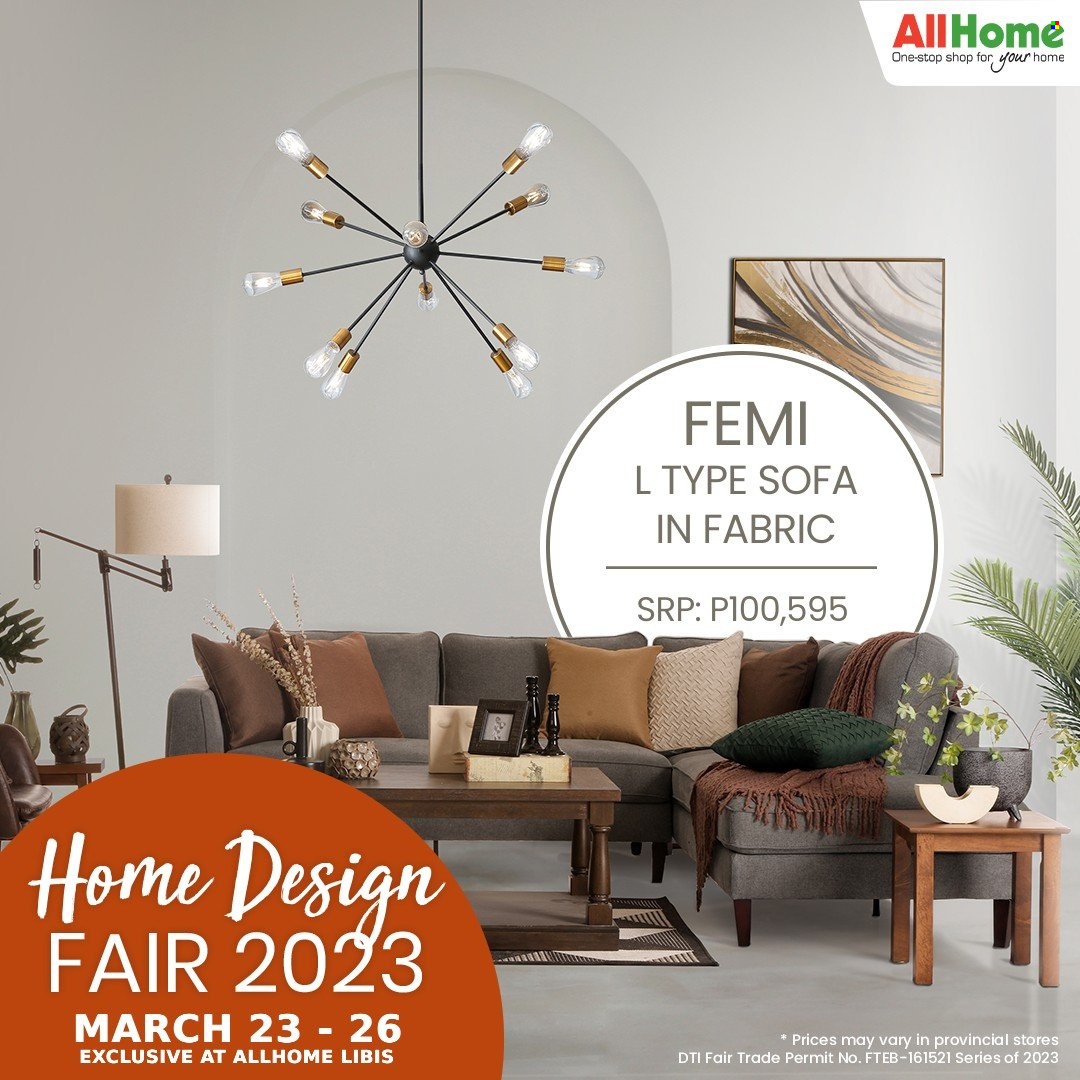 thumbnail - AllHome offer  - 23.3.2023 - 26.3.2023 - Sales products - sofa. Page 1.