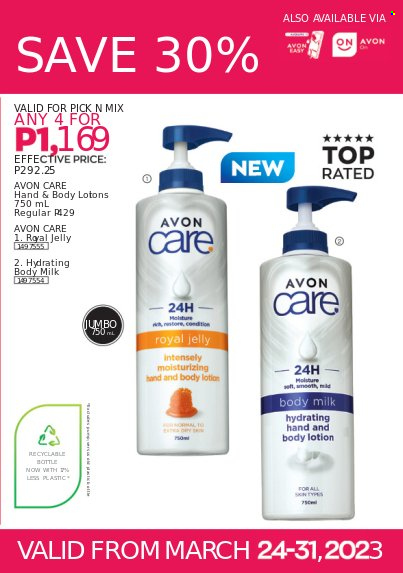 thumbnail - Avon offer  - 24.3.2023 - 31.3.2023 - Sales products - Avon, royal jelly, body lotion, body milk. Page 15.