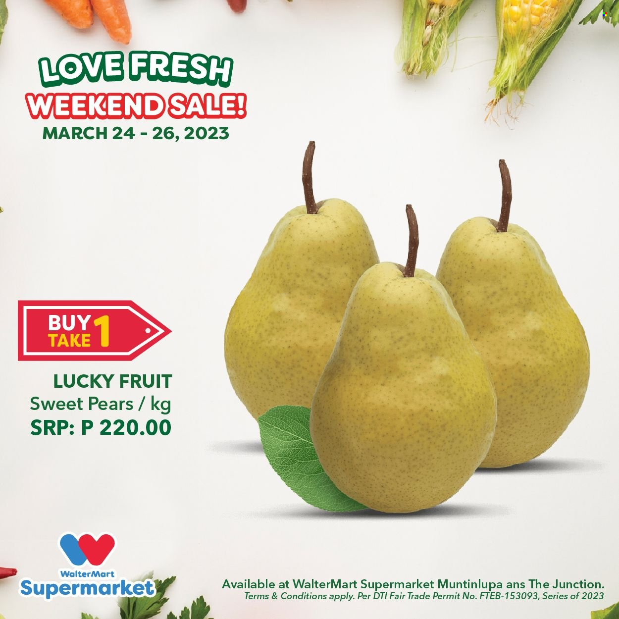 thumbnail - Walter Mart offer  - 24.3.2023 - 26.3.2023 - Sales products - pears. Page 10.