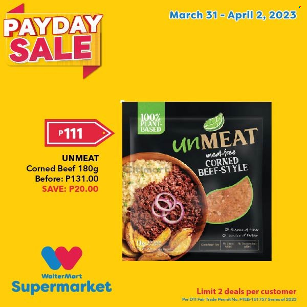 thumbnail - Walter Mart offer  - 31.3.2023 - 2.4.2023 - Sales products - corned beef, beef meat. Page 9.