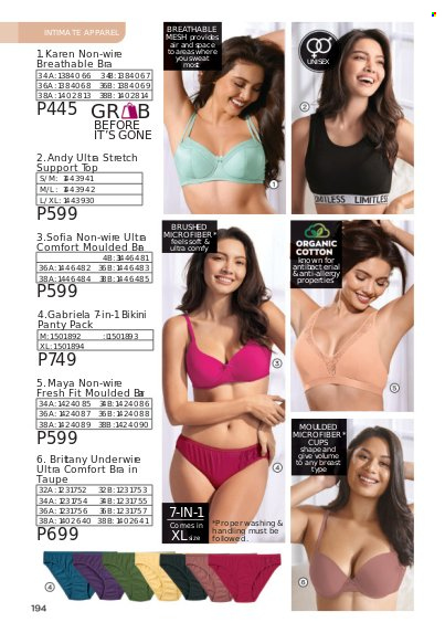 thumbnail - Avon offer  - 1.4.2023 - 30.4.2023 - Sales products - cup, bikini, bra. Page 194.