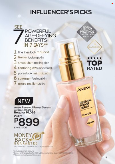 Avon offer  - 1.5.2023 - 31.5.2023 - Sales products - Anew, serum, Niacinamide. Page 5.