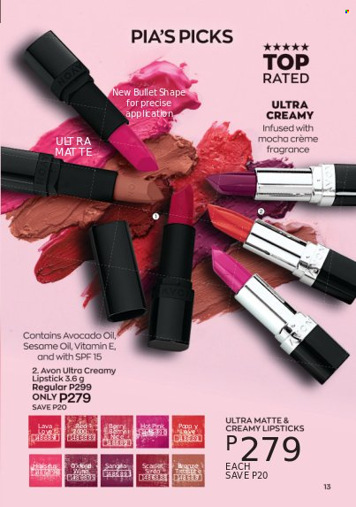 thumbnail - Avon offer  - 1.5.2023 - 31.5.2023 - Sales products - Avon, fragrance, lipstick. Page 13.