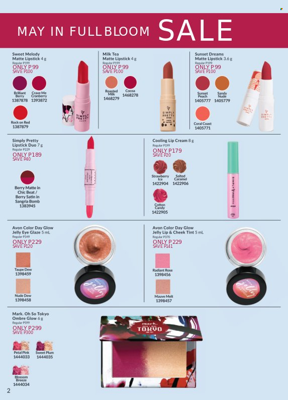 thumbnail - Avon offer  - 13.5.2023 - 31.5.2023 - Sales products - Avon, lipstick, cheek tint. Page 2.