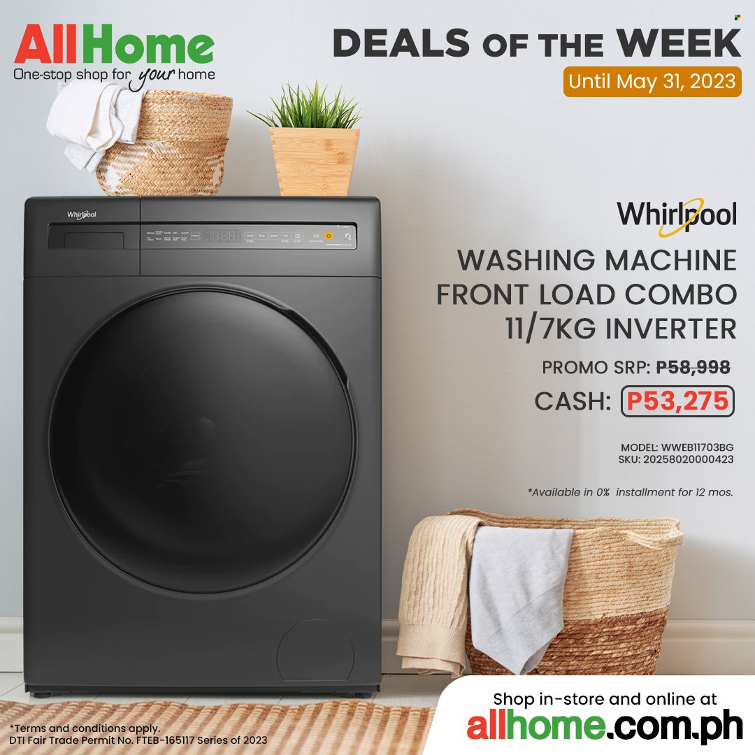 AllHome offer  - 22.5.2023 - 31.5.2023 - Sales products - Whirlpool, washing machine, inverter. Page 2.