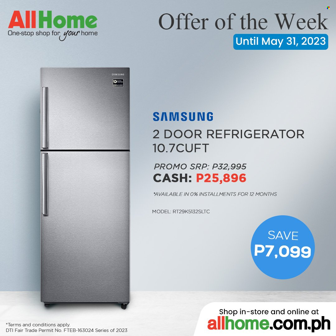 AllHome offer  - 22.5.2023 - 31.5.2023 - Sales products - Samsung, refrigerator, fridge. Page 4.