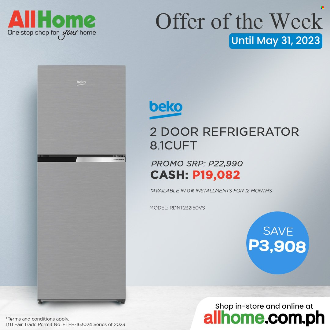 thumbnail - AllHome offer  - 22.5.2023 - 31.5.2023 - Sales products - Beko, refrigerator, fridge. Page 5.