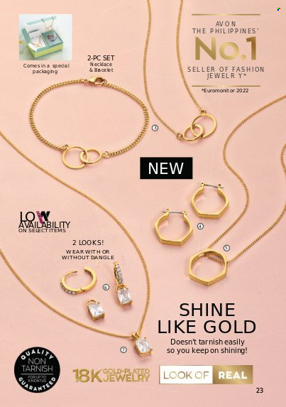 thumbnail - Avon offer  - 1.6.2023 - 30.6.2023 - Sales products - Avon, necklace, jewelry. Page 23.