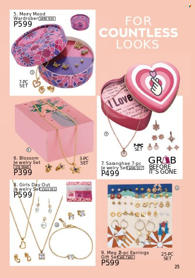 thumbnail - Avon offer  - 1.6.2023 - 30.6.2023 - Sales products - gift set, earrings, jewelry. Page 25.