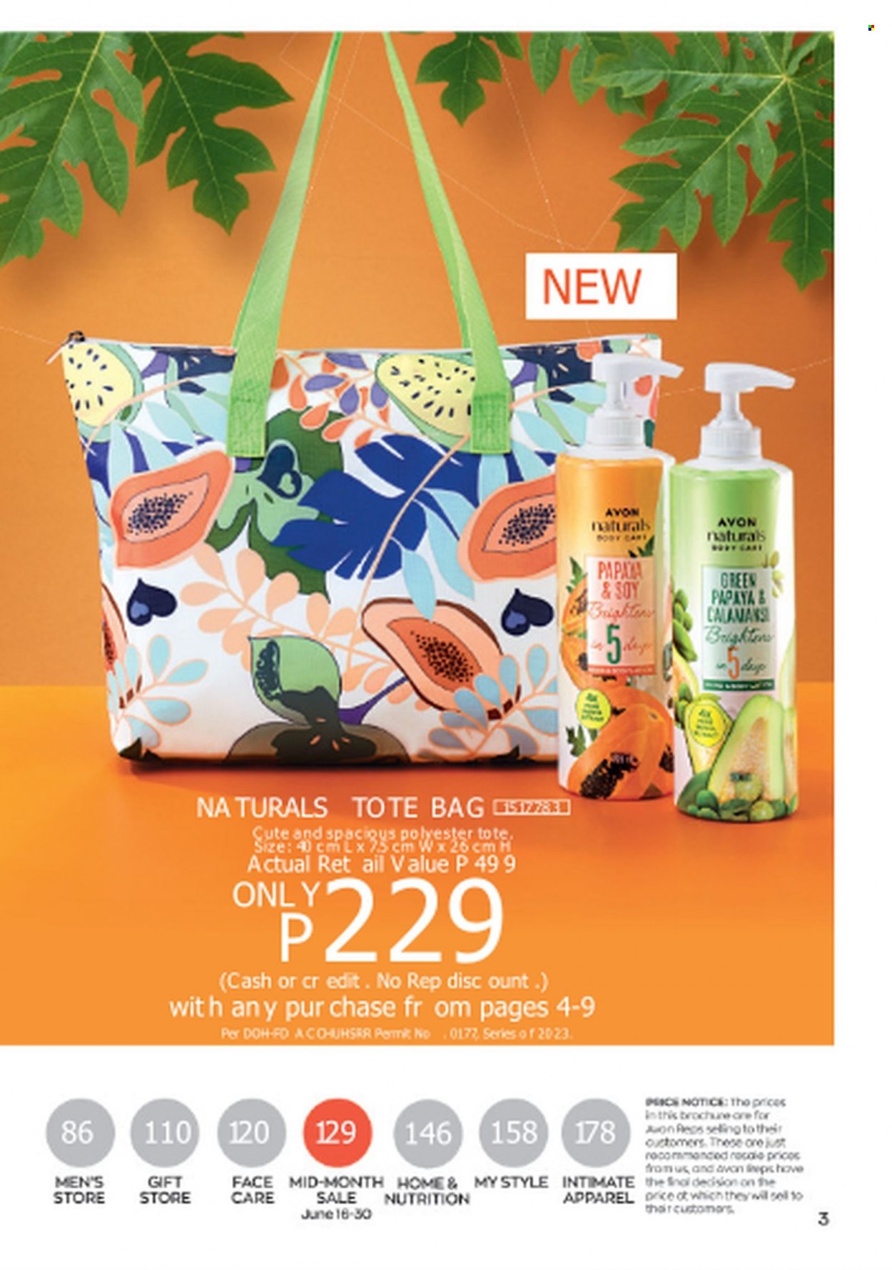 thumbnail - Avon offer  - 1.6.2023 - 30.6.2023 - Sales products - Avon, bag, tote, tote bag. Page 3.