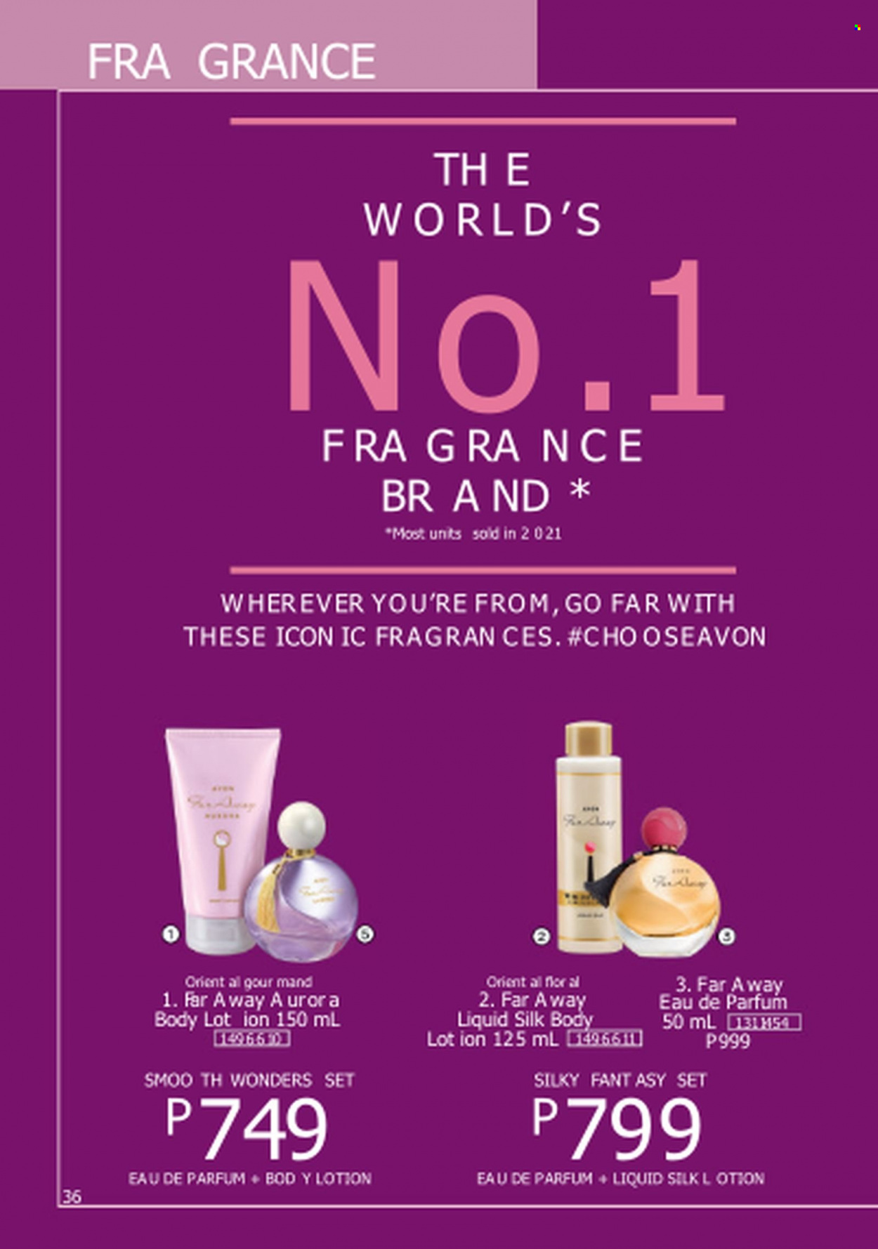 thumbnail - Avon offer  - 1.6.2023 - 30.6.2023 - Sales products - body lotion, eau de parfum, far away. Page 36.