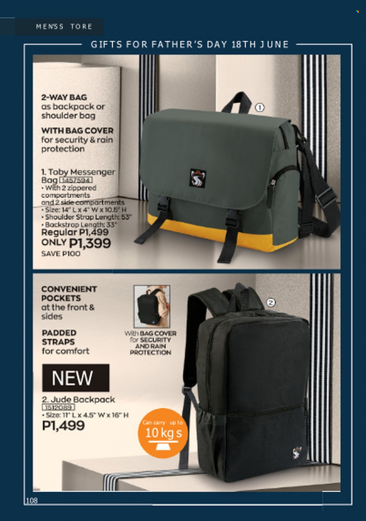 thumbnail - Avon offer  - 1.6.2023 - 30.6.2023 - Sales products - bag, backpack, shoulder bag. Page 108.