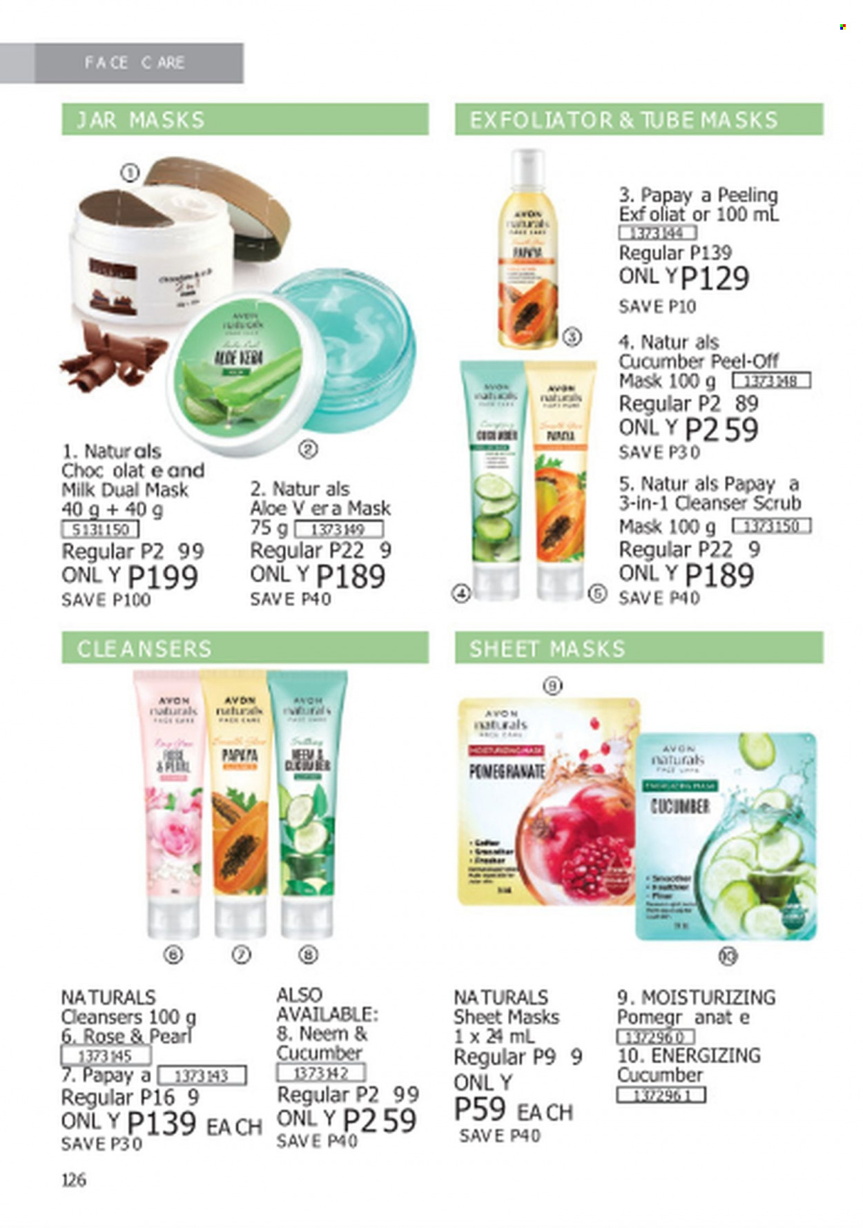 thumbnail - Avon offer  - 1.6.2023 - 30.6.2023 - Sales products - Avon, cleanser, peel-off mask. Page 126.