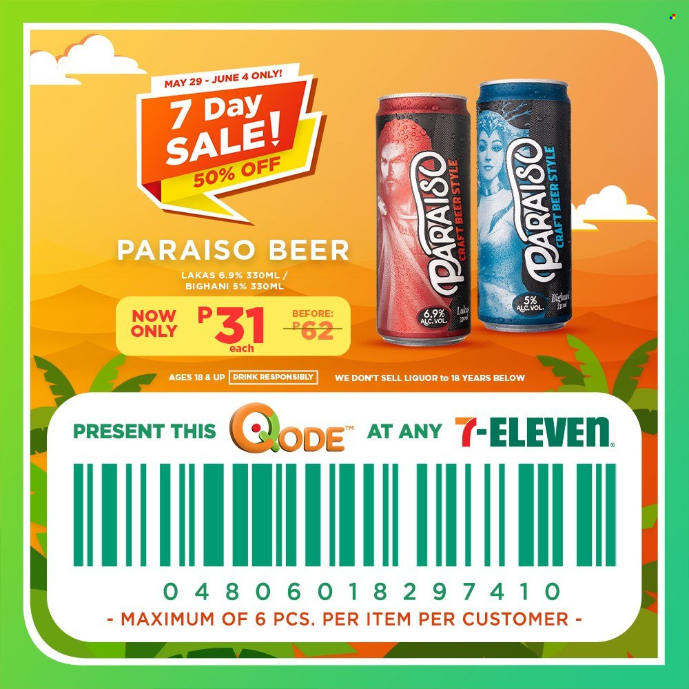 thumbnail - 7 Eleven offer  - 29.5.2023 - 4.6.2023 - Sales products - alcohol, liquor, beer. Page 4.