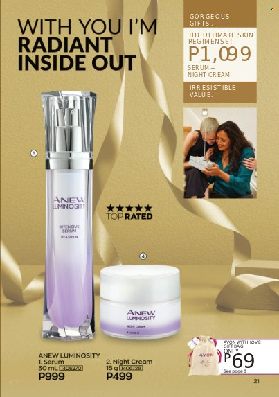 thumbnail - Avon offer  - 1.6.2023 - 30.6.2023 - Sales products - Avon, Anew, serum, night cream. Page 21.