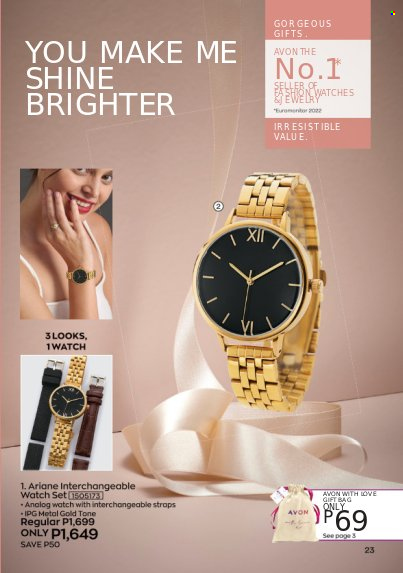 thumbnail - Avon offer  - 1.6.2023 - 30.6.2023 - Sales products - Avon, watch. Page 23.