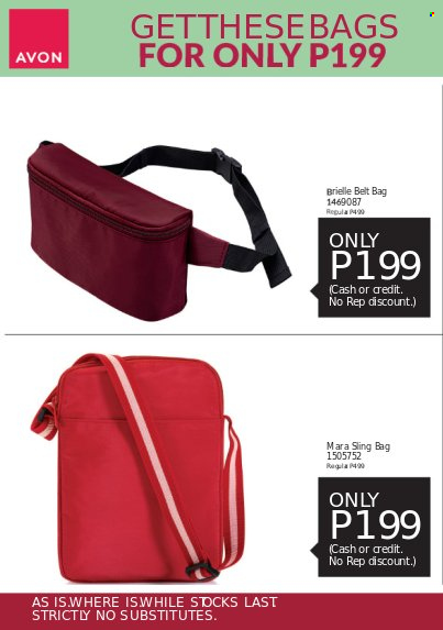thumbnail - Avon offer  - 1.6.2023 - 6.6.2023 - Sales products - Avon, bag, sling bag. Page 4.