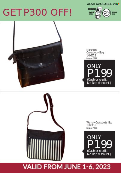 thumbnail - Avon offer  - 1.6.2023 - 6.6.2023 - Sales products - Avon, bag, cross body bag. Page 5.