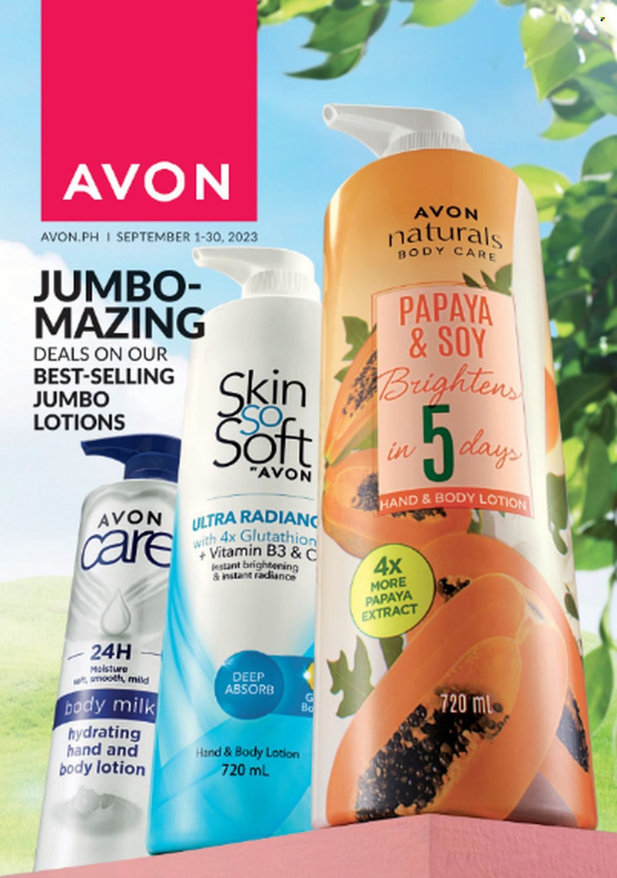 Avon offer  - 1.9.2023 - 30.9.2023 - Sales products - body care, Avon, body lotion, body milk. Page 1.