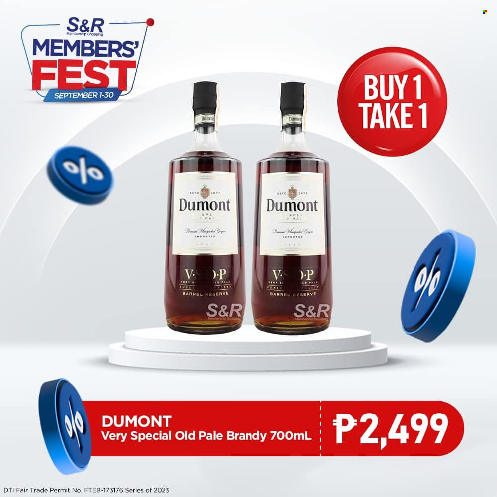S&R Membership Shopping offer  - 1.9.2023 - 30.9.2023 - Sales products - alcohol, brandy. Page 17.