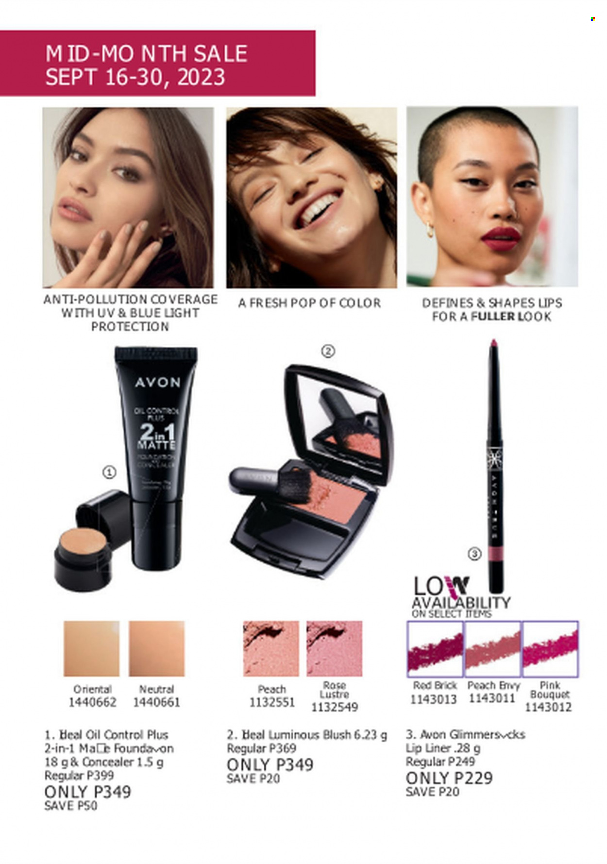 Avon offer  - 16.9.2023 - 30.9.2023 - Sales products - Avon, corrector, lip crayon. Page 12.