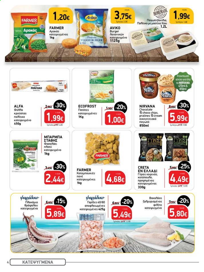 thumbnail - Φυλλάδια Bazaar - 22.07.2021 - 11.08.2021 - Εκπτωτικά προϊόντα - αρακάς, πατάτες, παγωτό, veggie, πραλίνες. Σελίδα 4.