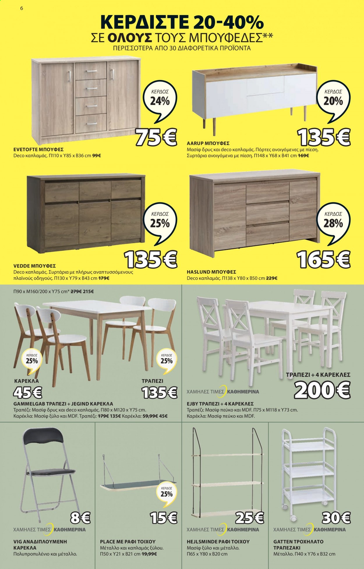 thumbnail - Φυλλάδια JYSK - 26.08.2021 - 08.09.2021 - Εκπτωτικά προϊόντα - τραπέζι, καρέκλα, τραπεζάκι, ράφια, πόρτες. Σελίδα 6.